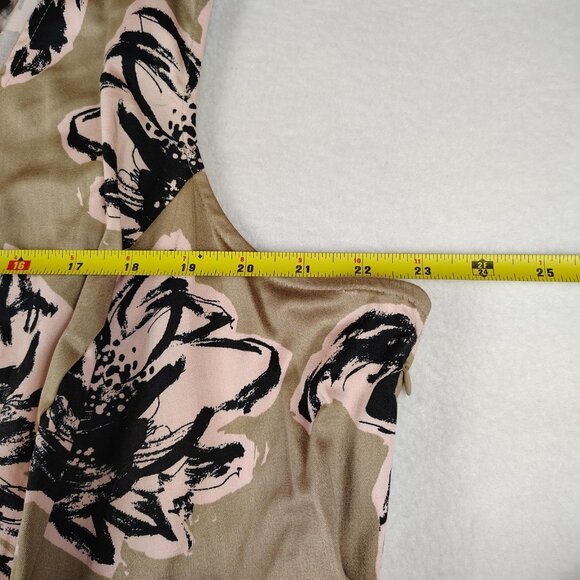 Lane Bryant Tan Floral Sleeveless Dress Womens Sz 26 Floral Fit & Flare - Picture 8 of 8